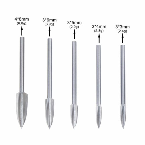 Qiwang 5-Piece Set of Electric Chisels, Carving Tools, Steel Carving Knives, DIY Tools for Traditional Crafts, Micro-Carving Beads, Wood Carving, and