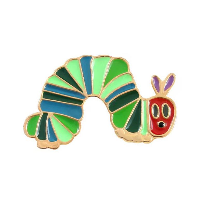 Funny Vegetable Worm Strawberry Drip Oil Brooch – Cartoon Fashion Metal Badge