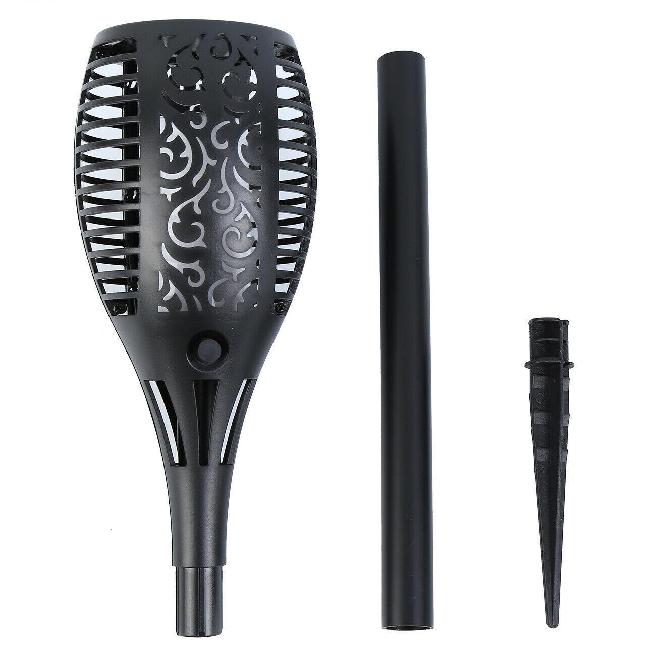 

12 светодиодных синих солнечных фонарей-факелов с эффектом пламени, мерцающий свет, водонепроницаемые, садовое украшение, уличные, для газона, дорожки, двора, патио, напольные лампы green-6pcs