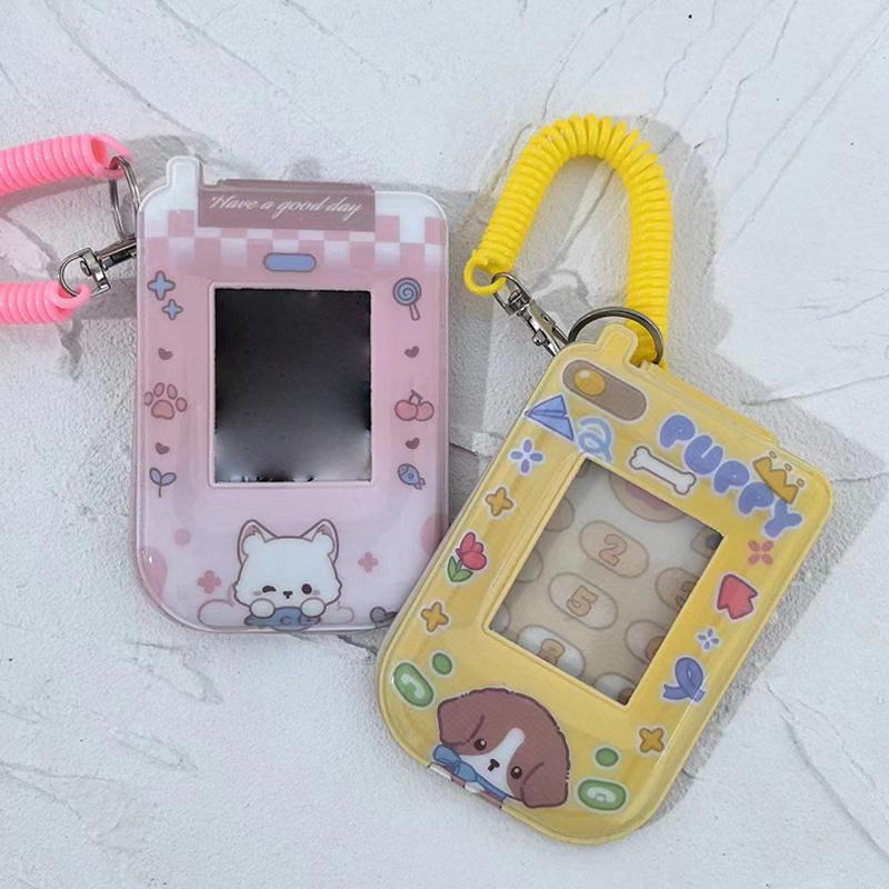 1 Piece Cute Protective Cover Flip Phone Model 3 Inch Small Card Cover Campus Card Storage Card Cover