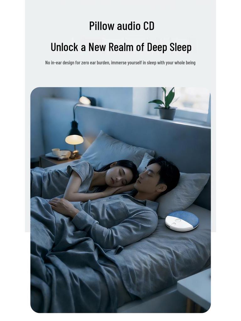 Ultra-Thin Bluetooth Pillow Speaker: High-Quality 4DS Sound, Music & White Noise for Bedside Use