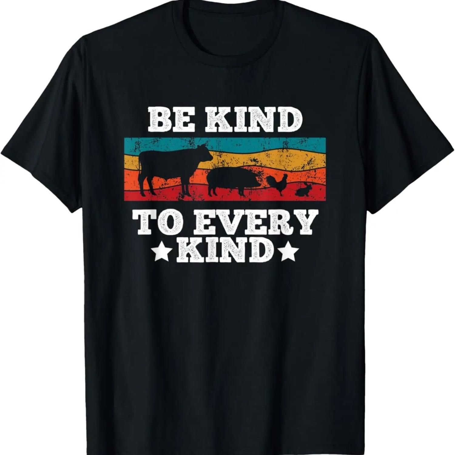 Be Kind to Animals Anti Animal Cruelty Vegetarian T-Shirt S