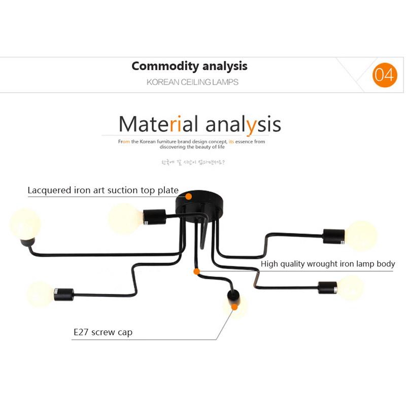 Modern LED Pendant Light Minimalist Iron Multi Head Line Lamp For Bedroom Living Room Study Coffee Shop Bar Indoor Decor Fixture