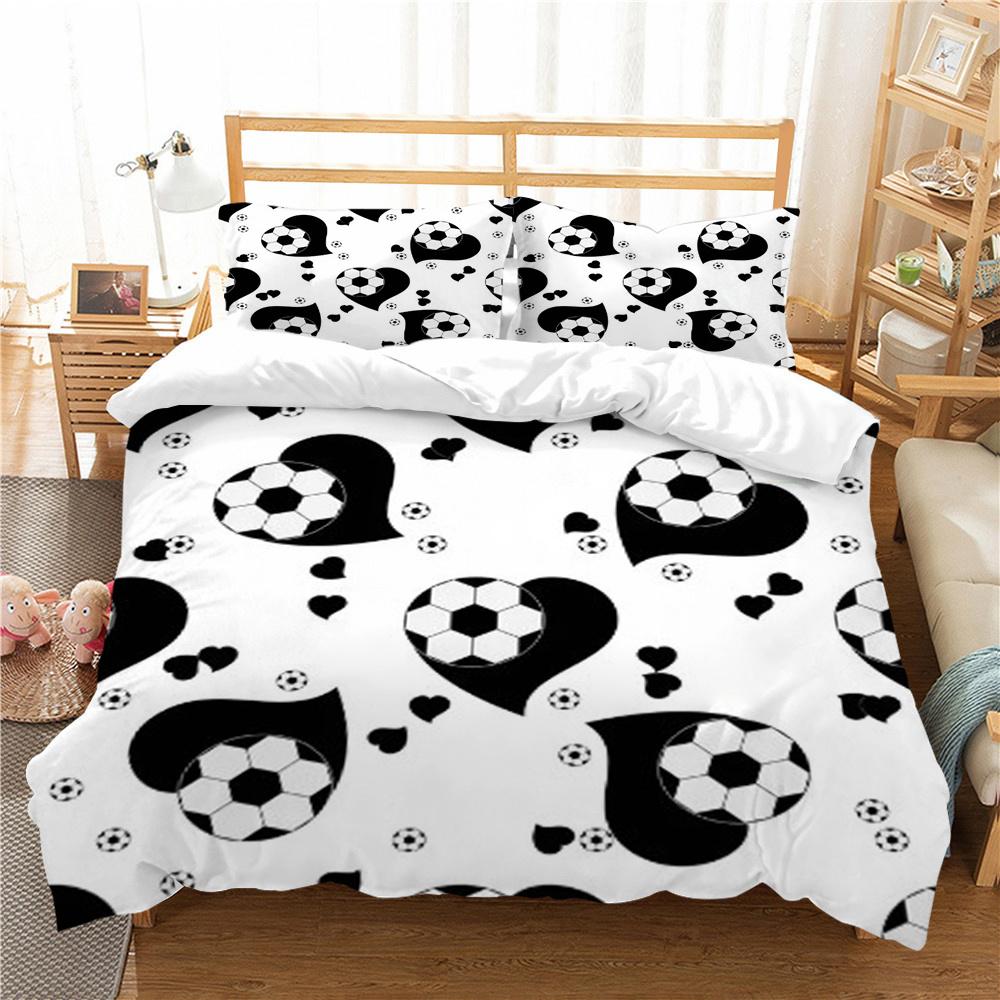Bed Set Sports Style Duvet Cover Set Soccer Printed Quilt Cover Set Teens King Queen Size Bedding Fashion Cover Suit Luxury Bedding Cover