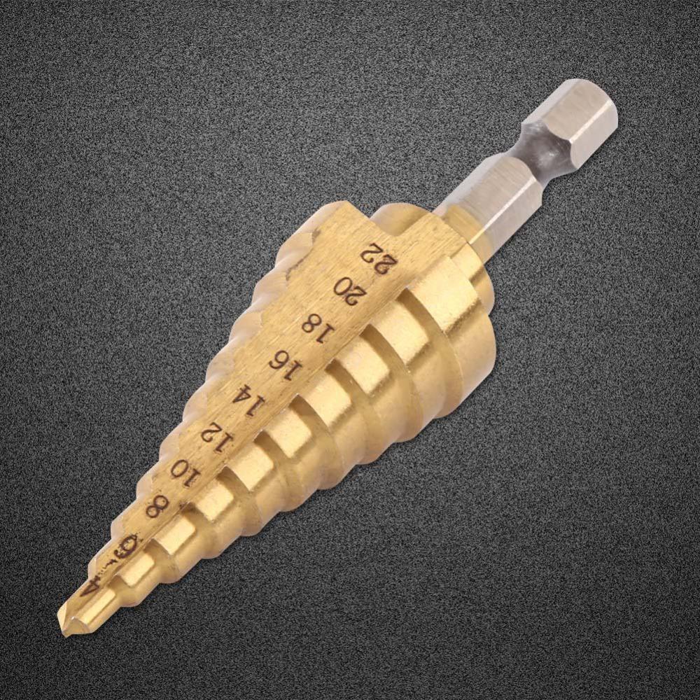 Hex Shank Step Drill Bit High Speed Steel Power Tools Durable Cone Bits  Metal