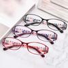 Flower Printed Elderly Reading Eyewear Zinc Zinc Alloy Anti Blu-ray Eyewear Folding Presbyopic Glasses  Gift