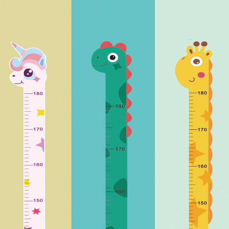 Cartoon Animals Height Measure Wall Sticker Dinosaur  For Kids Room Nursery Child Growth Ruler Growth Chart
