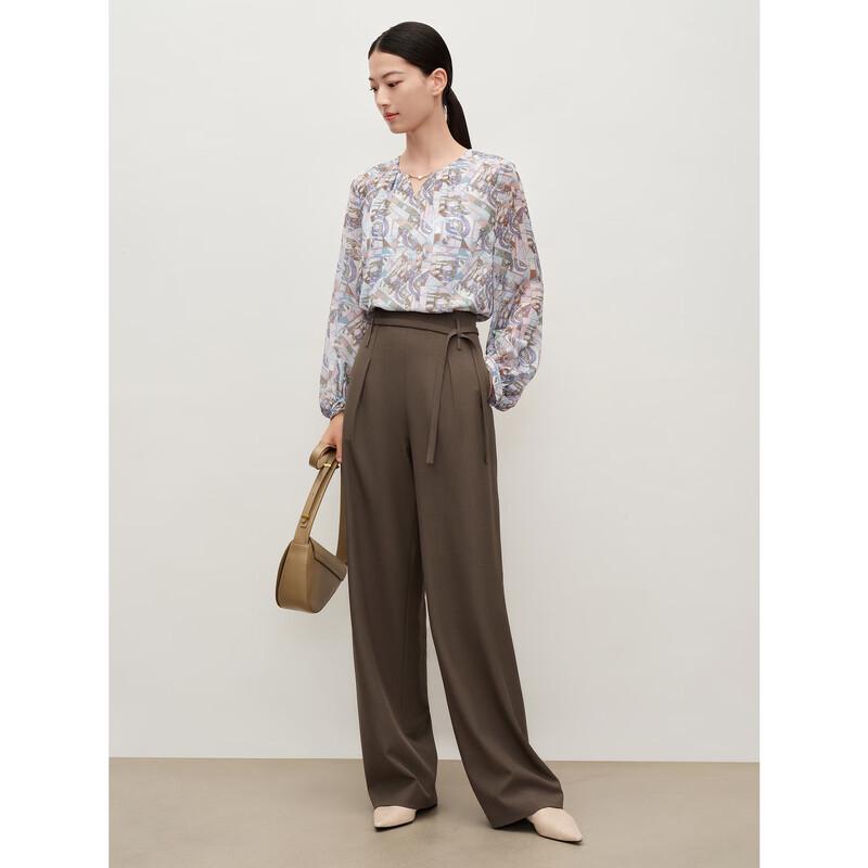 JUZI Annakol Retro Floral Chiffon Blouse M