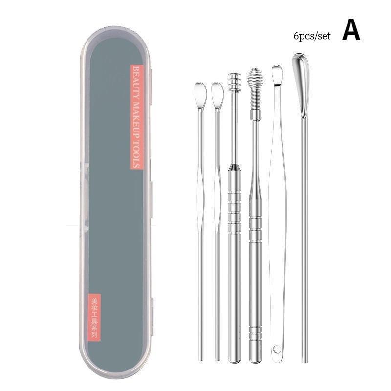 

Набор из 6/7/8 предметов для чистки ушных серных палочек из нержавеющей стали, кюретка для удаления ушной серы, очиститель для ушей, ложка для чистки ушей