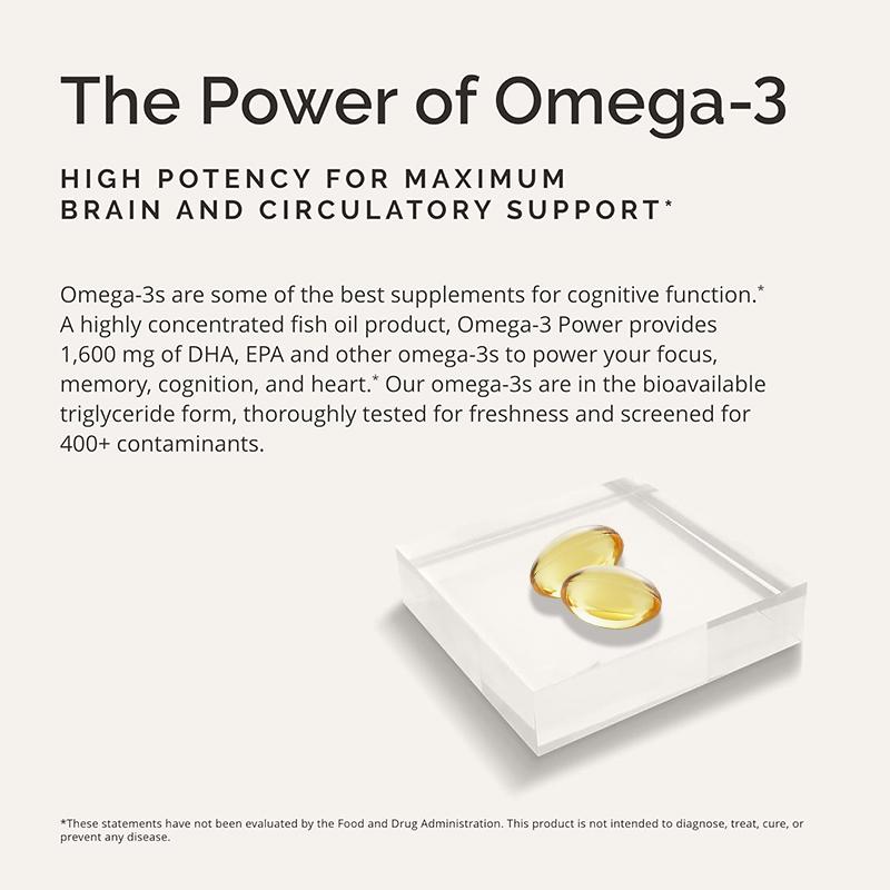 Hochpotentes Omega-3-Fischöl-Nahrungsergänzungsmittel, 120 Weichkapseln pro Flasche
