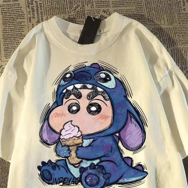 

2025 Summer Crayon Shin Chan Cartoon Character Women s Fashion T-shirt Harajuku Pattern Printed Women s Casual Top Clothing#Color XXXXXL