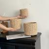 3pcs Set Cylindrical Paper Rope Woven Storage Baskets for Various Storage and Organization Scenarios Desk Cosmetic Organization