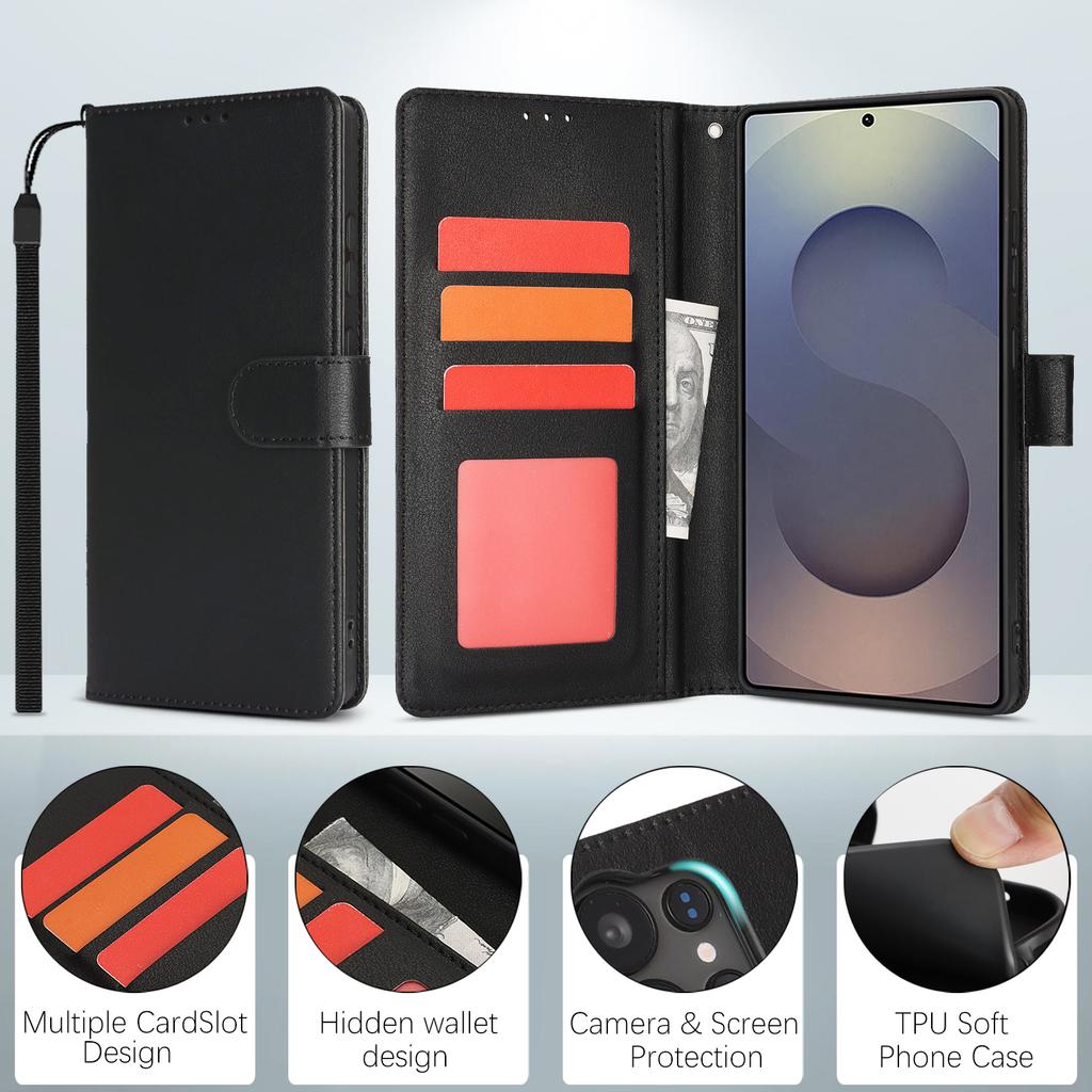 Etui na Samsunga Galaxy S24 Ultra Blokujące RFID Składane Skórzane Etui na Telefon ze Smyczą na Nadgarstek