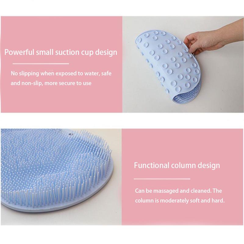 1 Piece Silicone Bath Massage Mat, Foot Bath Mat, Bathroom Wall-mounted Back Washer Foot Massage Mat Foot Massager Back Washer