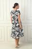 Women's V Neck Abstract Patterned Viscose Dress