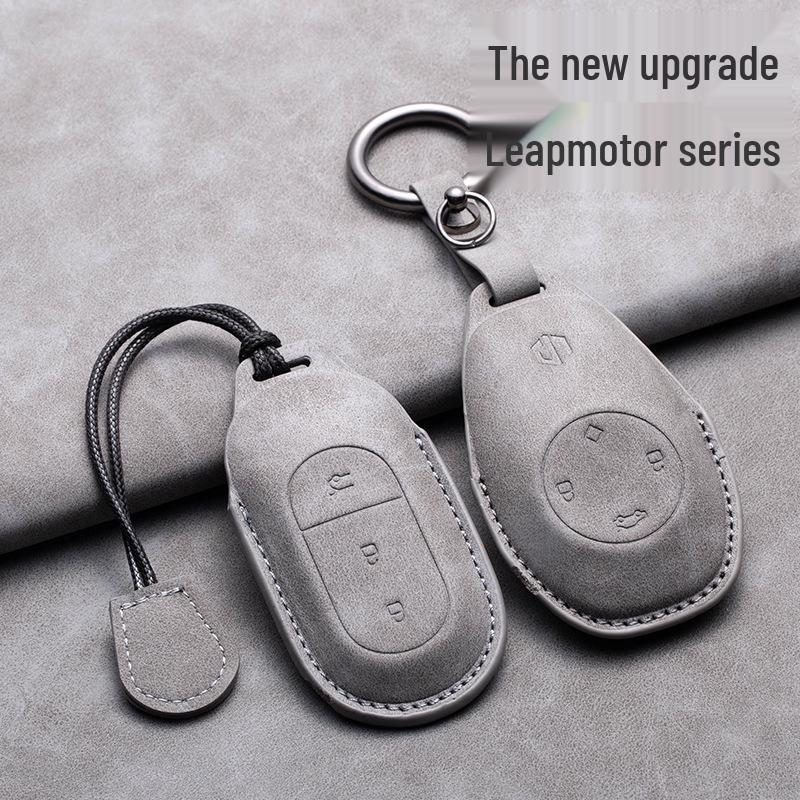 Li Auto C11 High-End Lambskin Key Case: Original Color Buckle Bag for Car Keys