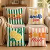 Assorted Stylish Letter Print Cushion Cover Double-Sided Printed Pillow Cover Hypoallergenic Dust-Mite Proof