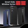 Smart View Mirror Case for Samsung Galaxy Phones - Tempered Glass Window, APP Control Auto Sleep & One-Tap Answer PU Leather Cover