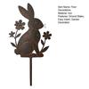 Ground Stake with Butterfly or Rabbit Design Garden Decorations Stake Rust-Resistant Iron Yard Artware for Lawn Patio