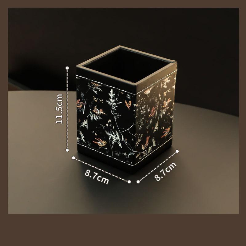 Retro Leather Tissue Box Desktop Ornaments Coffee Table Remote Control Storage Box Restaurant Hotel Napkin Paper Box Decoration