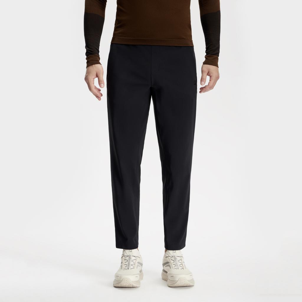 FILA Solid Color Straight Leg High Elastic Knitted Sports Pants Men bottoms Deep-Black A11M411613FBK