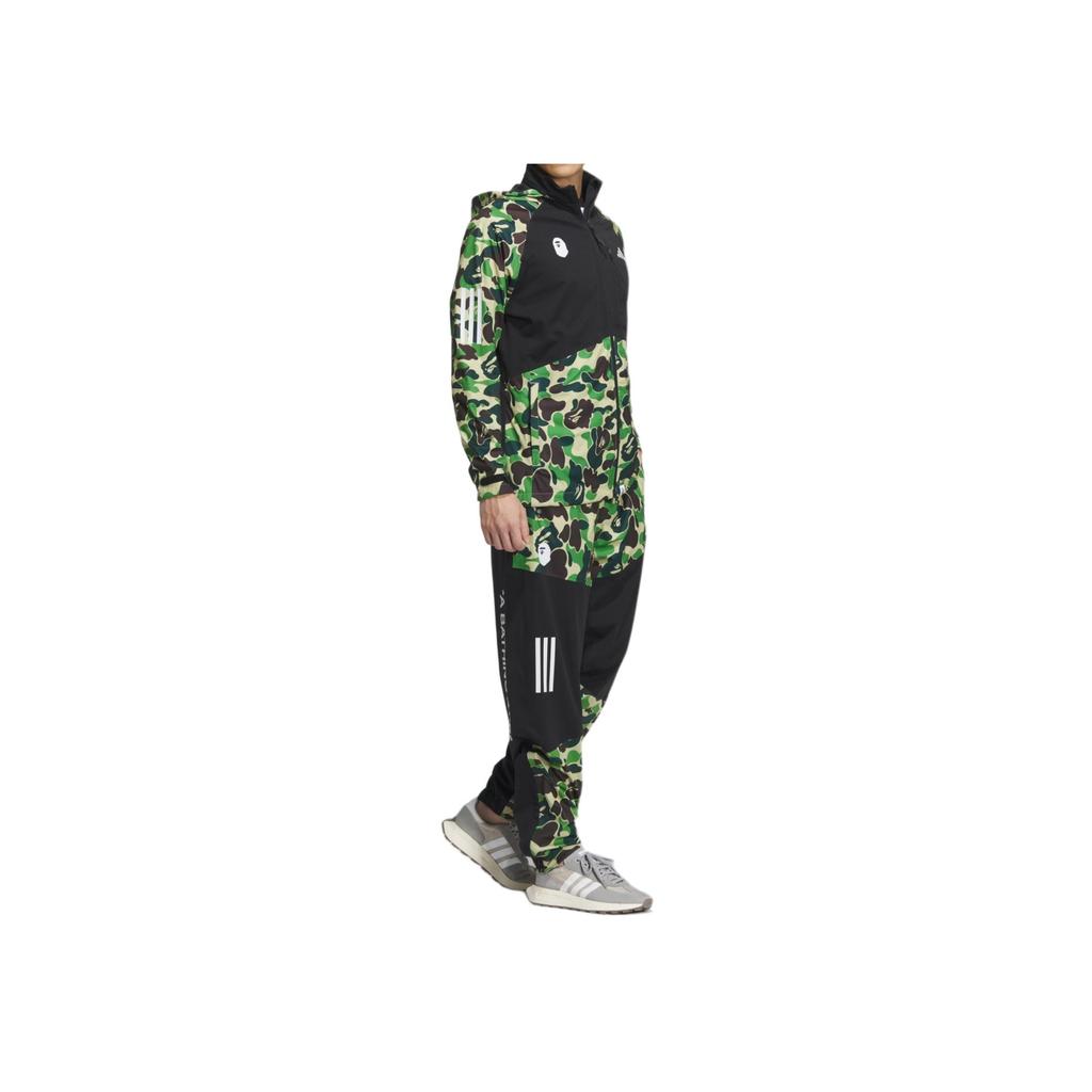 Adidas X Bape Black FW23 Camouflage Patchwork Windbreaker Hooded Jacket Men Outerwear IQ3679