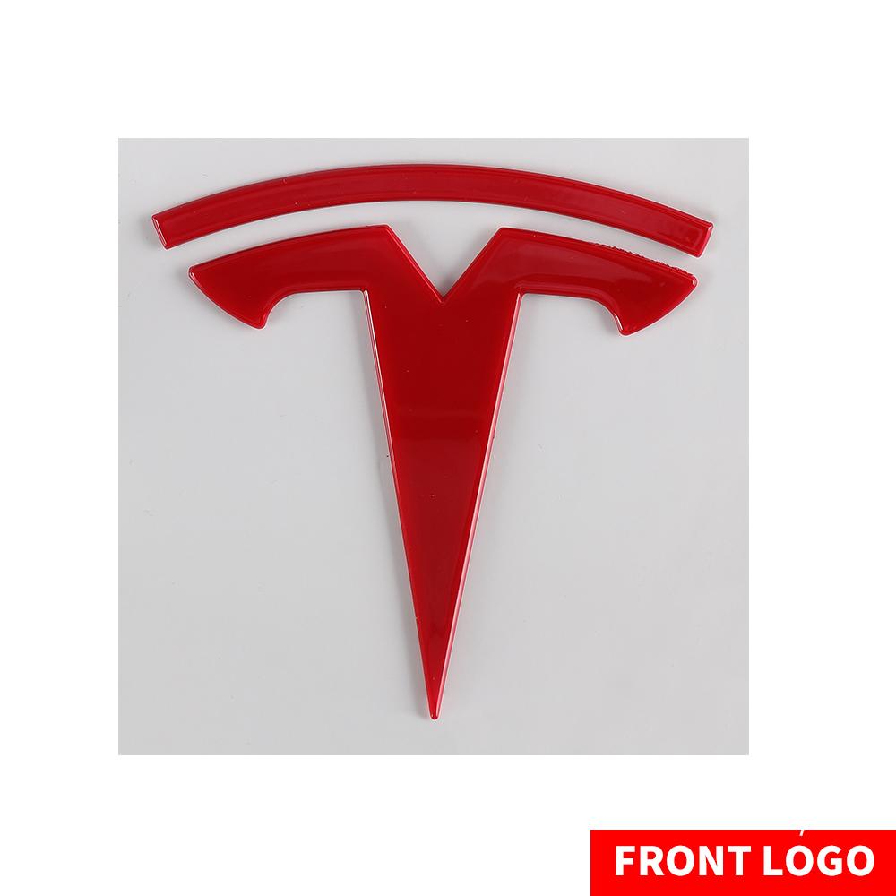 ANA1 3D ABS Car Front Head Hood Emblem Rear Trunk Badge Sticker For Tesla Model 3 Model Y Replacement Decoration Decals Accessories