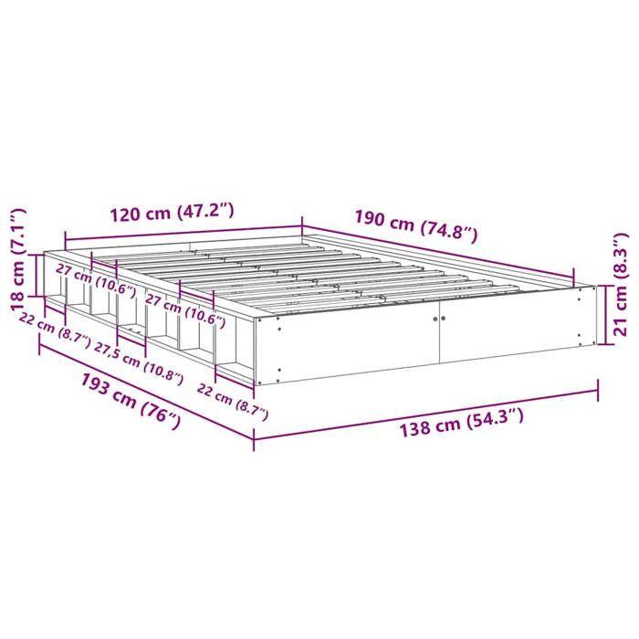 VidaXL Bed Frames Without Mattress 120x190 Cm Solid Oak Wood 3324130