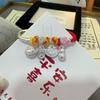 Sterling Silver Ping An Kou Brooch with Hand-woven Red String Pendant - Couple Gift for Girlfriend or Best Friend.