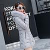 Women Hooded Outwear Warm Coat Long Thick Furry Collar Cotton Slim Jacket