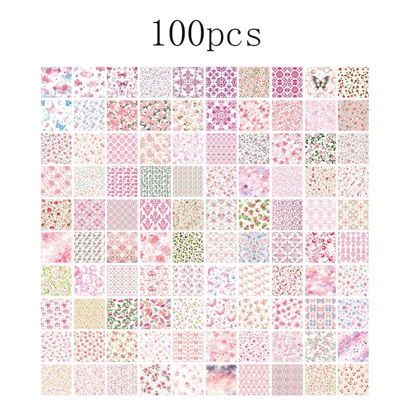 

100pcs Vintage Paper Multi Style Deco Retro Stationery Supplies Writing Paper Journal Label Scrapbooking Material Supplies