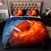 3D Sports-Themed Quilt Cover Bedding Set: Football & Basketball Design, 3 or 4 Pieces