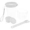 1 set 1 Set Portable Double Layer Overnight Oats Cup Airtight Leakproof Salad Container Large Capacity Meal Prep Jar Pp Material