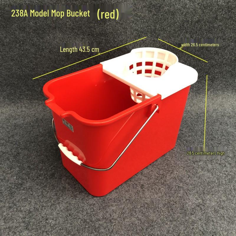 Enhanced Rectangular Mop Bucket with Hand-Press Squeeze for Easy Cleaning - Durable Plastic Design for Household Use
