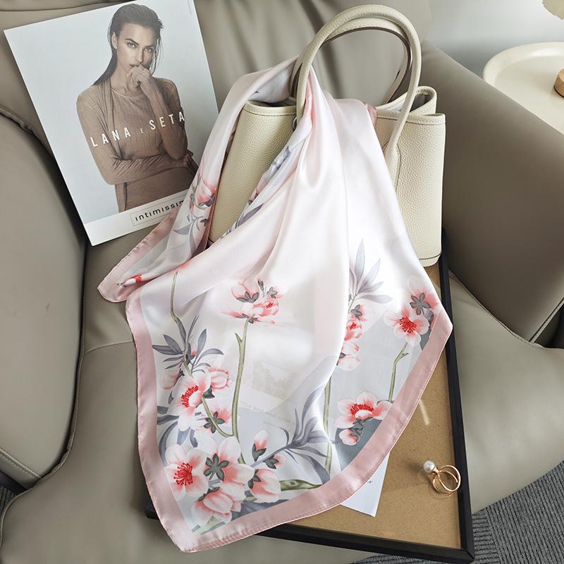 

Simple modern style fashion square scarf new small fresh professional wear scarf women s temperament simulation silk square scarf 70*70