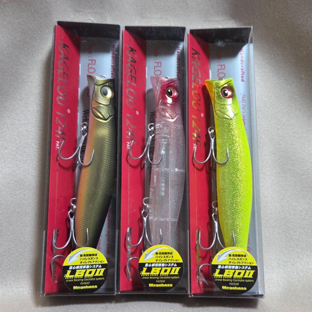 Used Megabass KAGELOU 124F Popular Color 3 Piece Set
