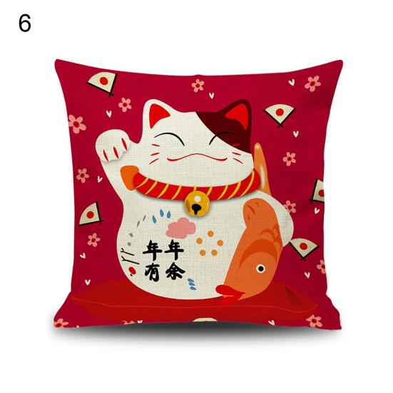 Cartoon Cat Printing Household Pillowcase Pillow Cover Decorative Pillowslip