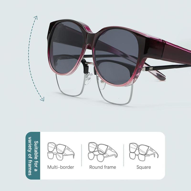 Fashion Large Frame Sunglasses Cover Over Myopia Prescription Glasses Portable Men Women Vintage Fishing Driving Eyewear