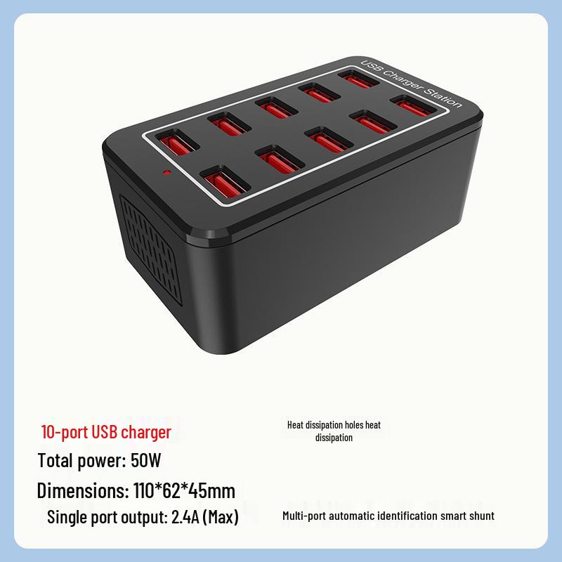 

Universal Smart USB Charging Station with Multi-Port Plug and Automatic Recognition UK