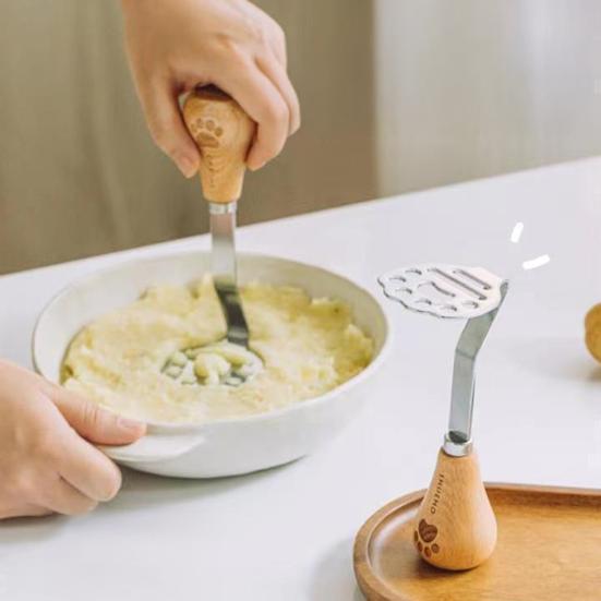 Bear Potato Masher, 430 Stainless Steel Food Masher, Vegetable Fruit Press for Mashed Potatoes, Kitchen Tool