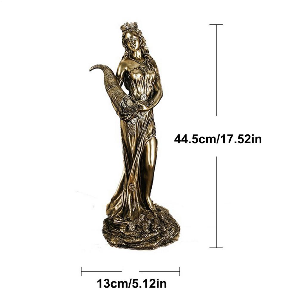 Goddess Fortune Statue Resin Miniature Greek Luck Lady Statue Good Fortune Sculpture Exquisite Home Interior Ornament for