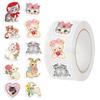 500 Pictures/roll Roll Sticker Hot-selling Tape Cartoon Bear Aesthetic Sticker Hand Account Material Decorative Envelope Mouth