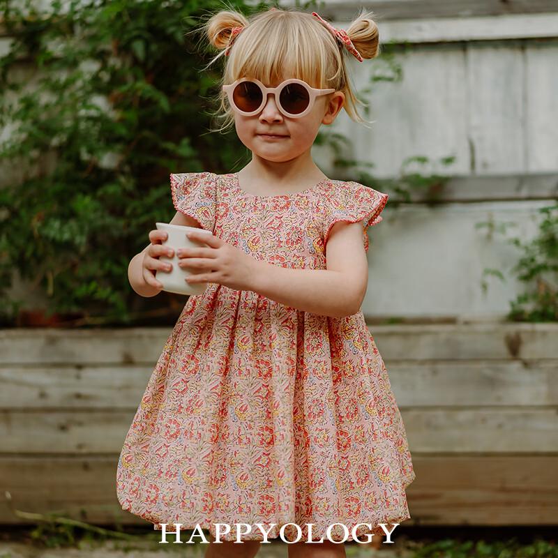 Happyology Girls Floral Bow Print Princess Dress 3Y