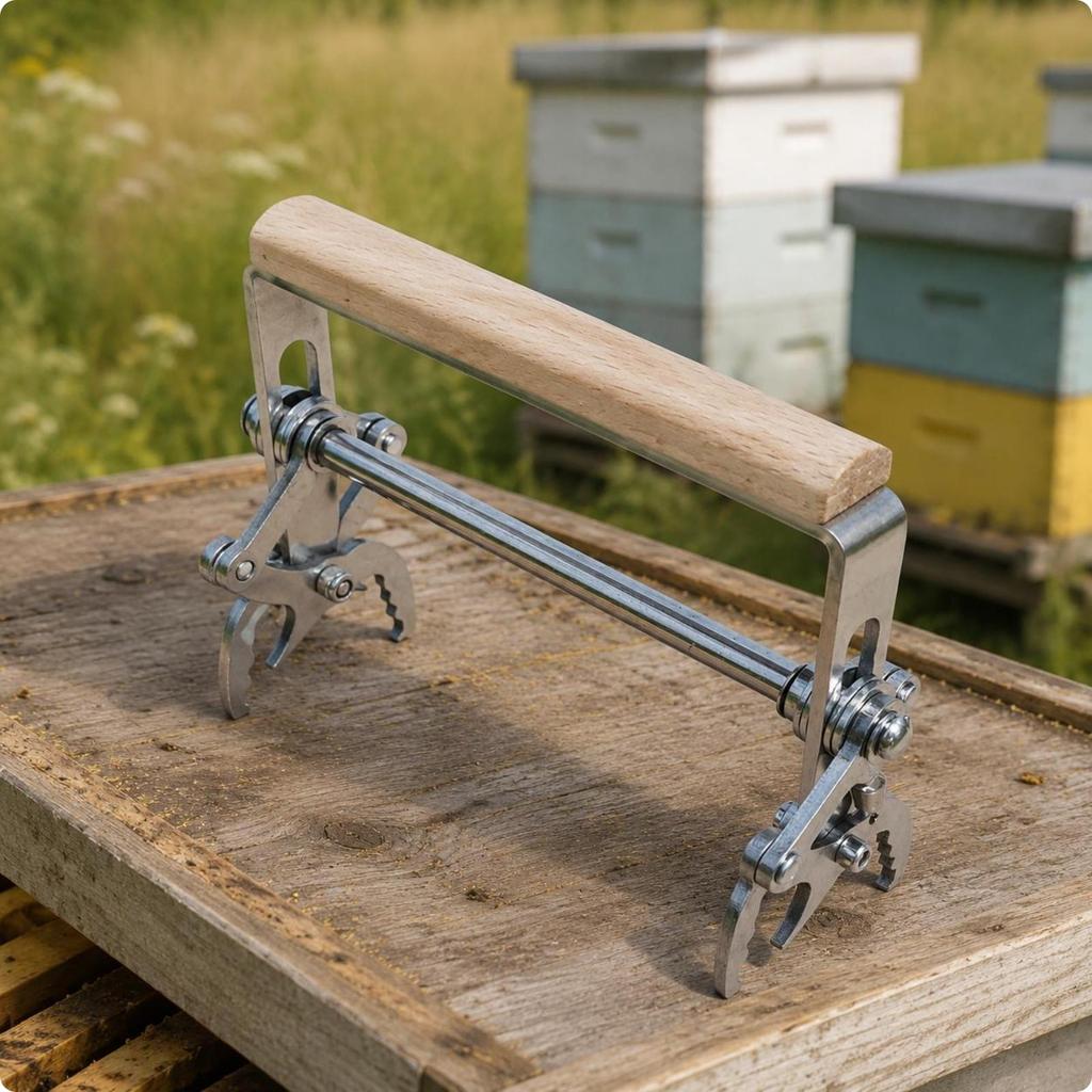 Beehive Frame Lifting Clamp Wooden Handle Lifter Metal Body Apiary Tool for Beekeepers,