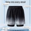 Men's Quick-Dry Swim Trunks: Double Layer, Anti-Embarrassment, Breathable Mid-Length Beachwear for Running and Hot Springs.