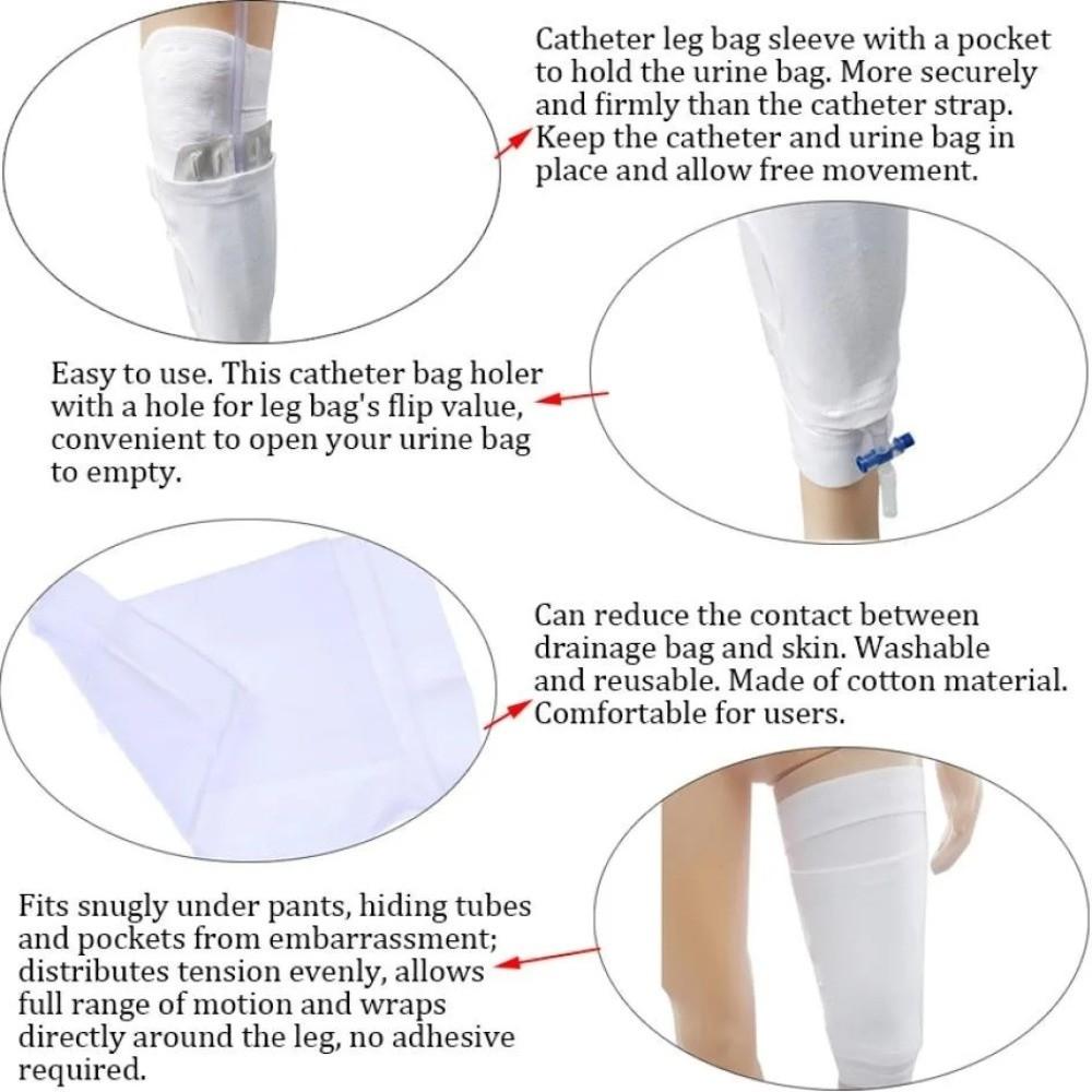 Reusable Carer Drainage Bag Leak-proof Catheter Bag Leg Sleeve Urine Bag Holder Paralysis Bed Care