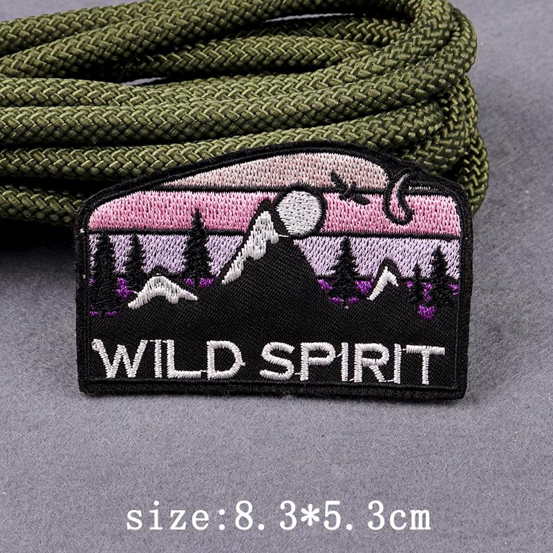 Heart Landscape Patch Iron On Patches For Clothing Wilderness Outdoor Embroidery Patches For Clothes Adventure Patch Stickers