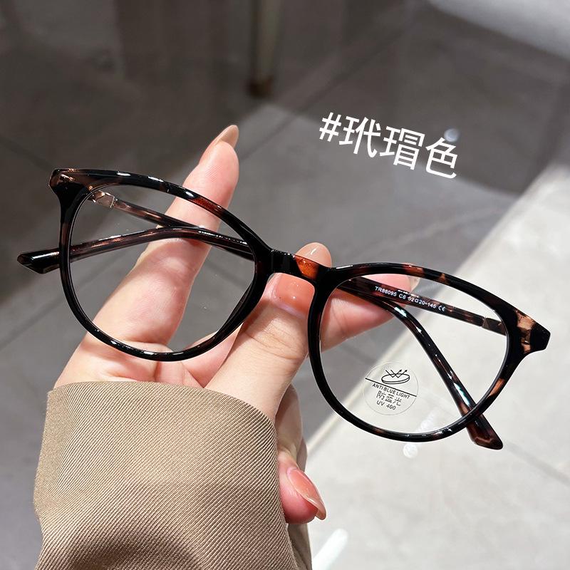 

Оправа для очков «кошачий глаз» из TR90 черепаховой расцветки с прозрачными линзами, совместимая с коррекцией миопии