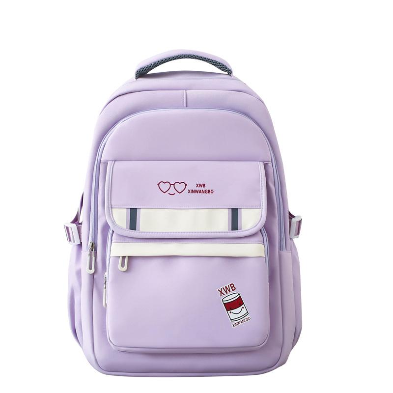 New college student backpack, simple high-value backpack, girls' large-capacity junior high school student schoolbag
