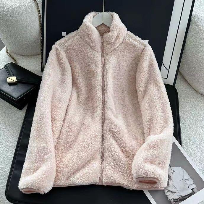 Women's Trendy Winter Thick Fleece Stand Collar Zipper Hoodie Jacket